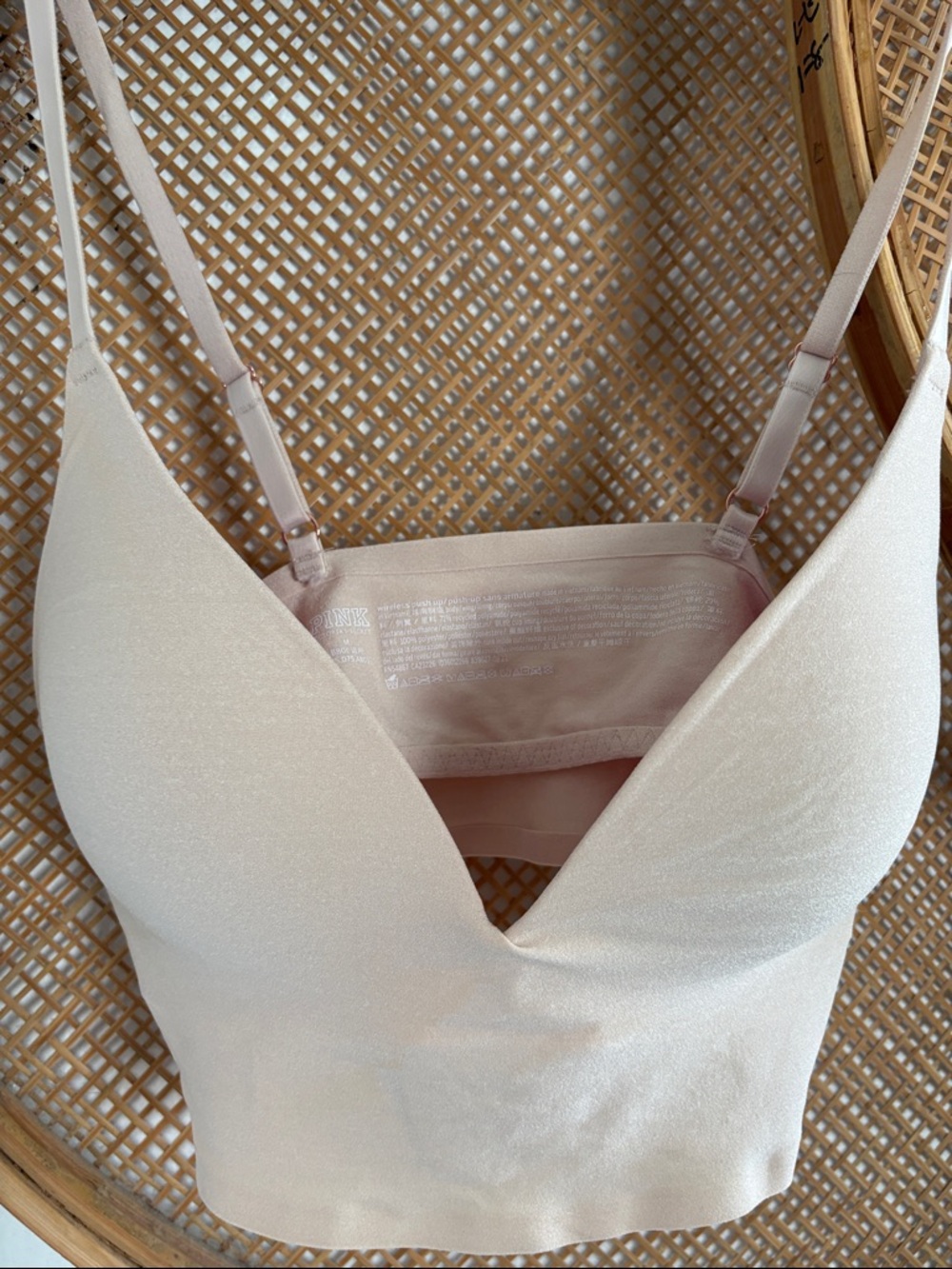 Victorias Secret Pink Lace Longline Bralette in Nude - Women Intimates med